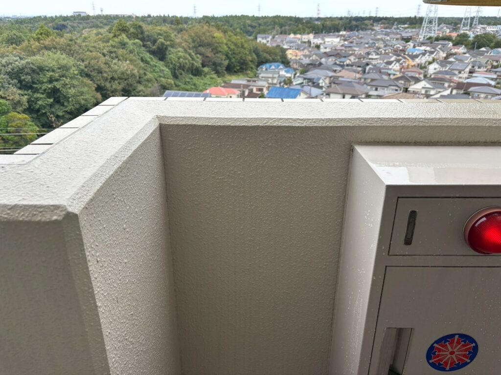 腰壁、消火栓の苔やカビが除去できキレイになりました