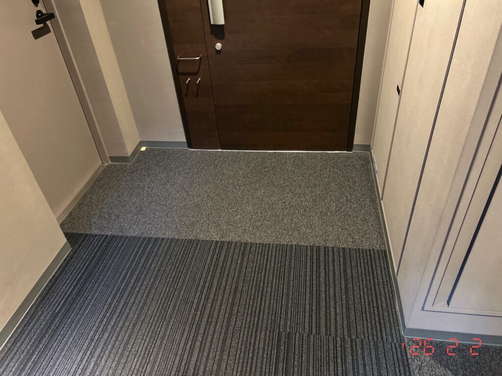 カーペットの乾燥も早くすぐに歩行ができる様になっています